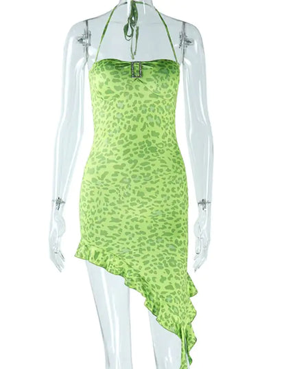 Women's Off-the-Shoulder Ruffled Halter Dress