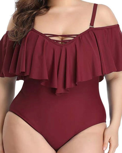 Ruffled plus size slimming bikini