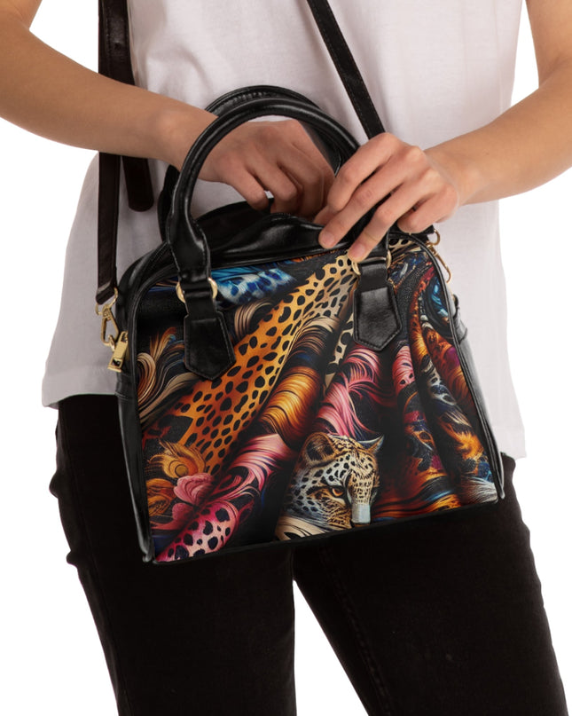 Vibrant Leopard Print Shoulder Handbag - Trendy Tote for Fashion Lovers