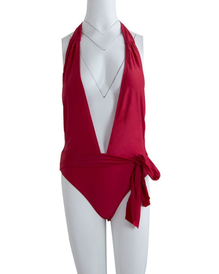 one-piece swimsuit women low-cut bikini