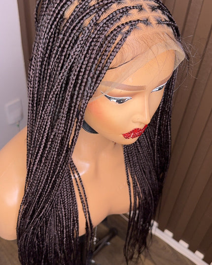 22 inches brown knotless braids