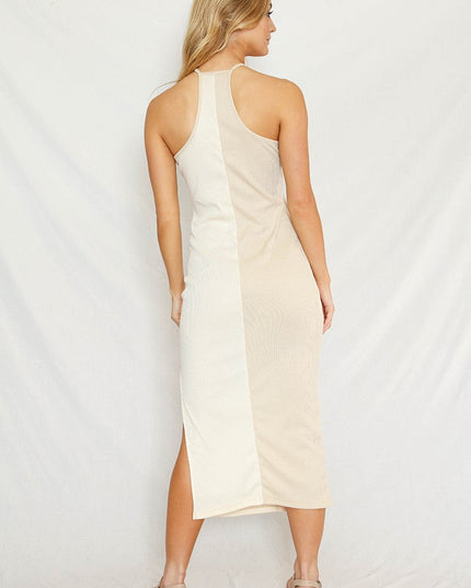 Color Block Halter Dress