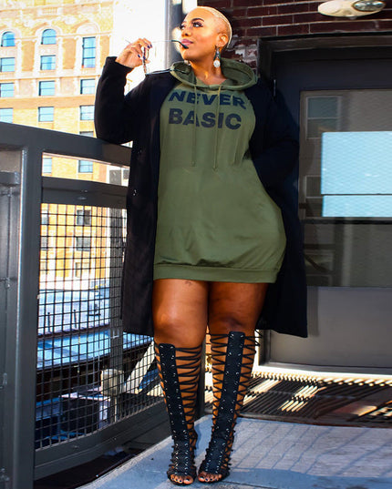 Women Plus Size Hoodie Dress