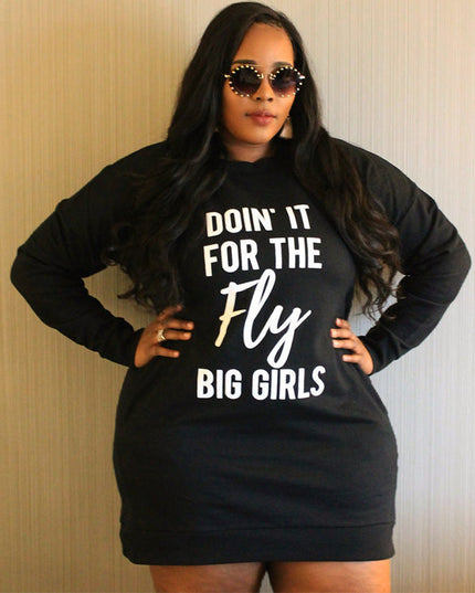 Women Plus Size Hoodie Dress