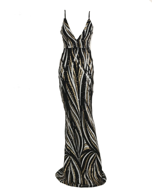 Sling Strapless Back Sequined Mermaid Evening Dress See size chart under “more details”