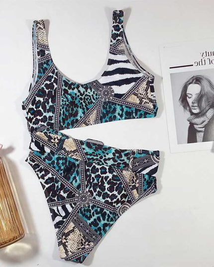 U-neck snake swimsuit ladies bikini swimsuit