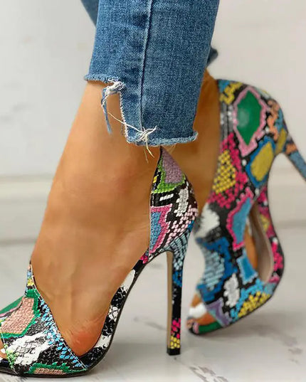Fashion Floral Peep-Toe High Heels for Women