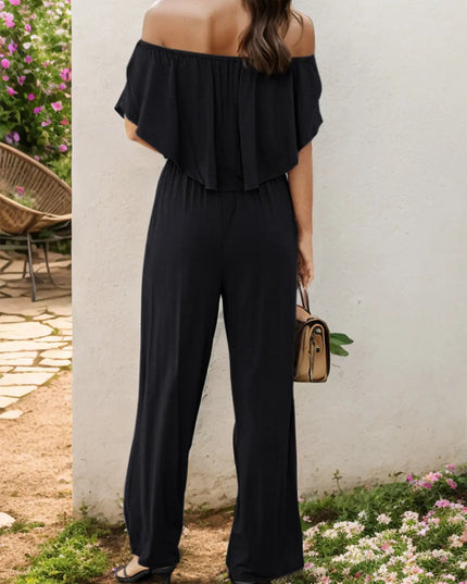 Off-Shoulder Wide Leg Jumpsuit