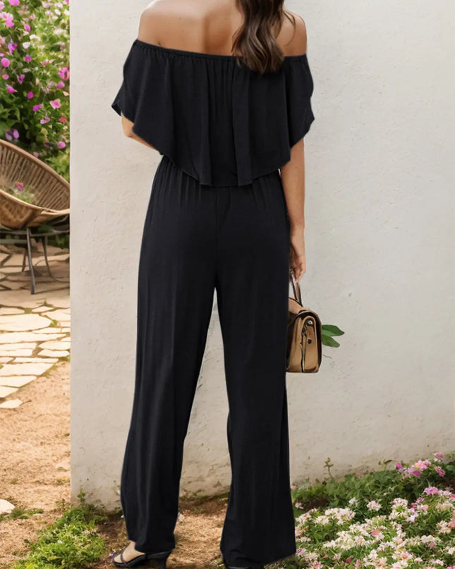 Off-Shoulder Wide Leg Jumpsuit