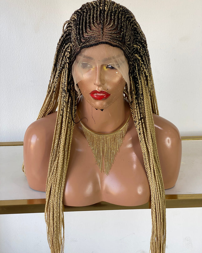 Ready To Ship Tribal Cornrow Lace Frontal Glueless Braided Wig