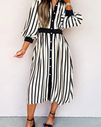 Black Stripe / S / 100%Viscose
