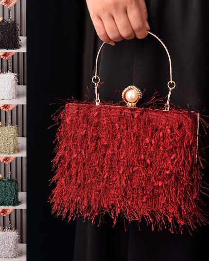 Tassel Handbags Women Dress Party Evening Bag Fashion Luxury Designer Square Bags Crossbody Shoulder Bag Ladies