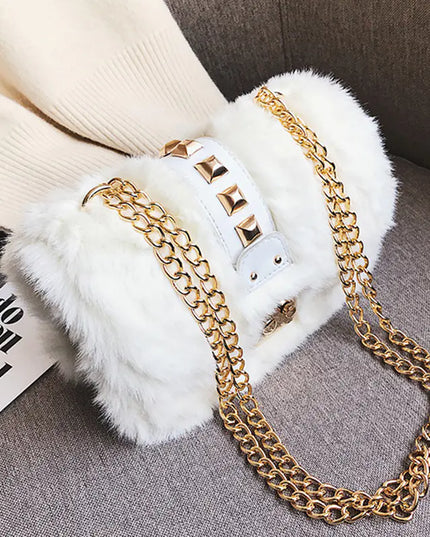 Fashionable Plush Crossbody Shoulder Bag