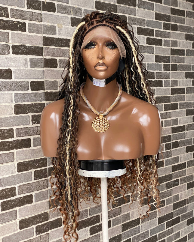 Soft Locs Wig Glueless Bohemian Full Lace Faux Locs Africa Queen