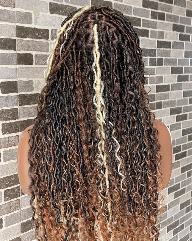 Soft Locs Wig Glueless Bohemian Full Lace Faux Locs Africa Queen