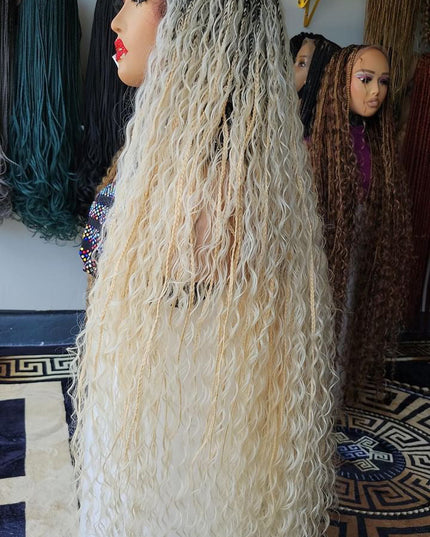 Blonde boho with dark roots