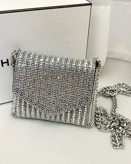 Bling Chain Crossbody Bag - Mini Rhinestone Evening Purse