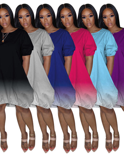 Plus Size Women's Gradient Dress