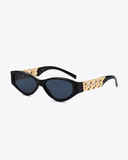 Chain Detail Cat Eye Sunglasses – UV400 Fashion Shades