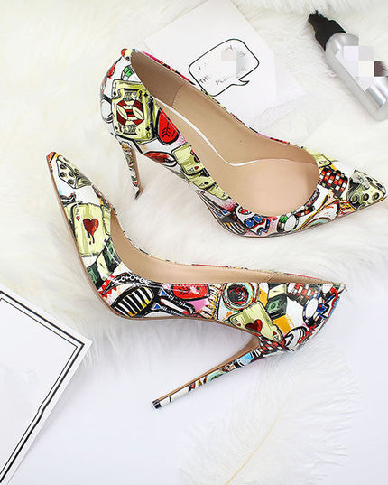 Shallow mouth high heels See size chart under “more details”
