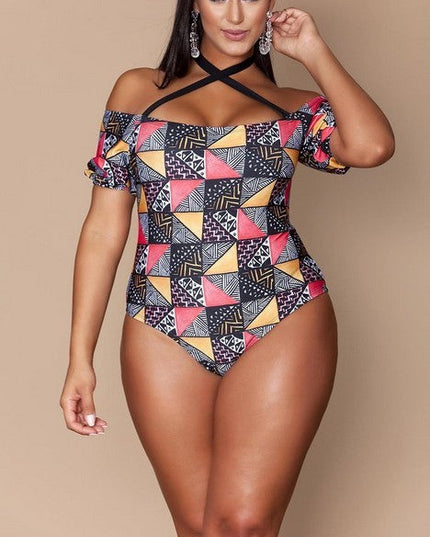 Geometric bikini ladies plus size