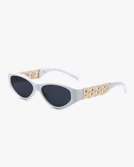 Chain Detail Cat Eye Sunglasses – UV400 Fashion Shades