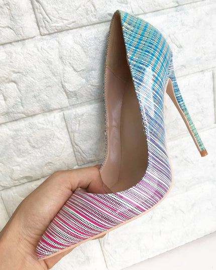 Ladies colorful gradient heels See size chart under “more details”
