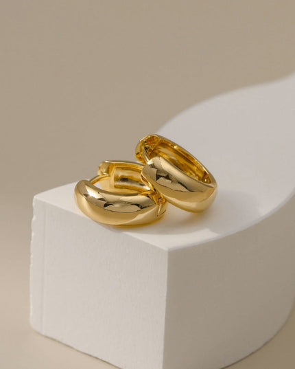 Women's Versatile And Simple Plain Hoop Earrings