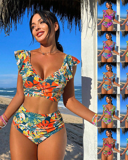 Women's Two-piece Swimsuit Ruffled Halter Bikini