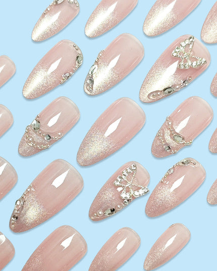 Butterfly Nail Sticker Hot Girl Cat Eye Diamond Wearing Armor