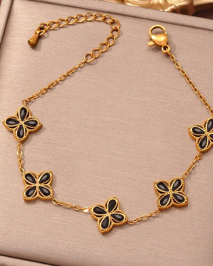 Small Flowers Inlaid Zircon Bracelet For Women