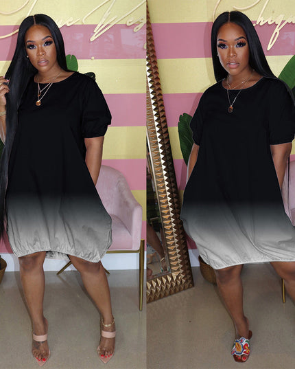 Plus Size Women's Gradient Dress