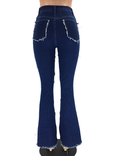 Patchwork high-rise flared jeans See size chart under “more details”