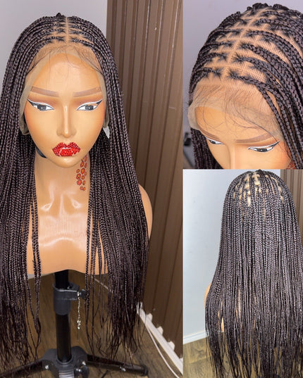 22 inches brown knotless braids