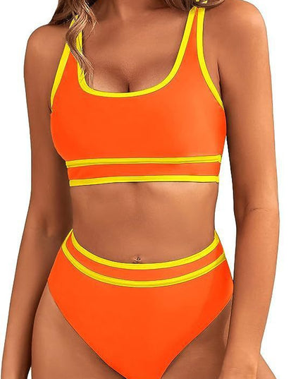 Bikini Tight-fitting Solid Color Swimsuit For Women