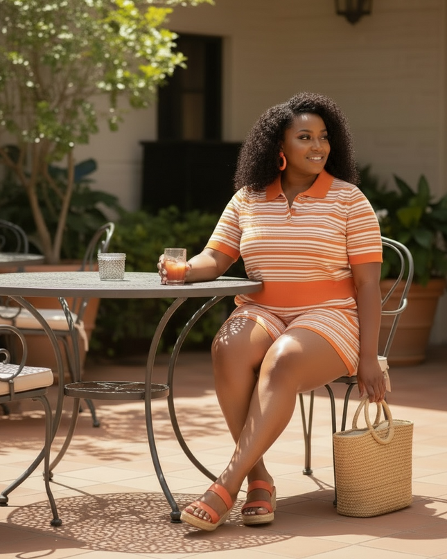 Women Plus Size Knit Sweater Set