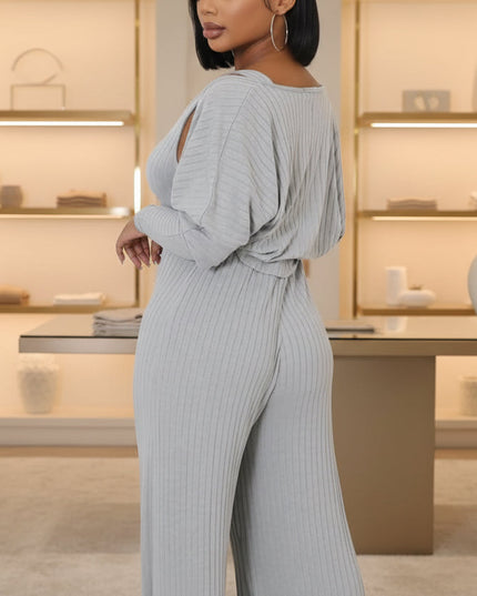 Grey Wide Leg Jumpsuit