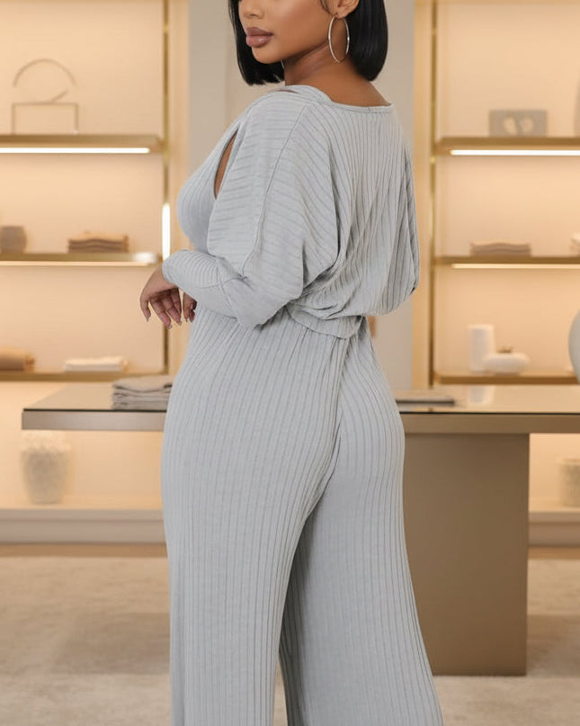 Grey Wide Leg Jumpsuit