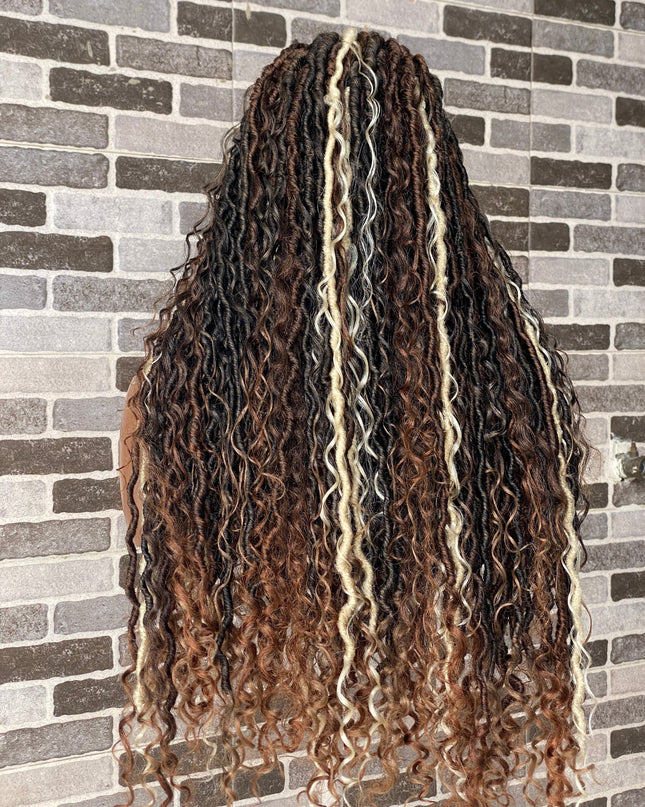 Soft Locs Wig Glueless Bohemian Full Lace Faux Locs Africa Queen