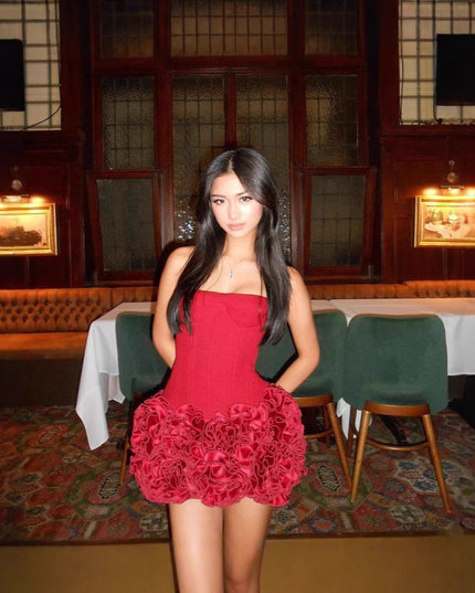 New Strap Adjustable Tube Top Short Skirt Strapless Ball Gown Mini Fashion Celebrity Nightclub Party Dress Birthday Cocktail Girls' Outfit