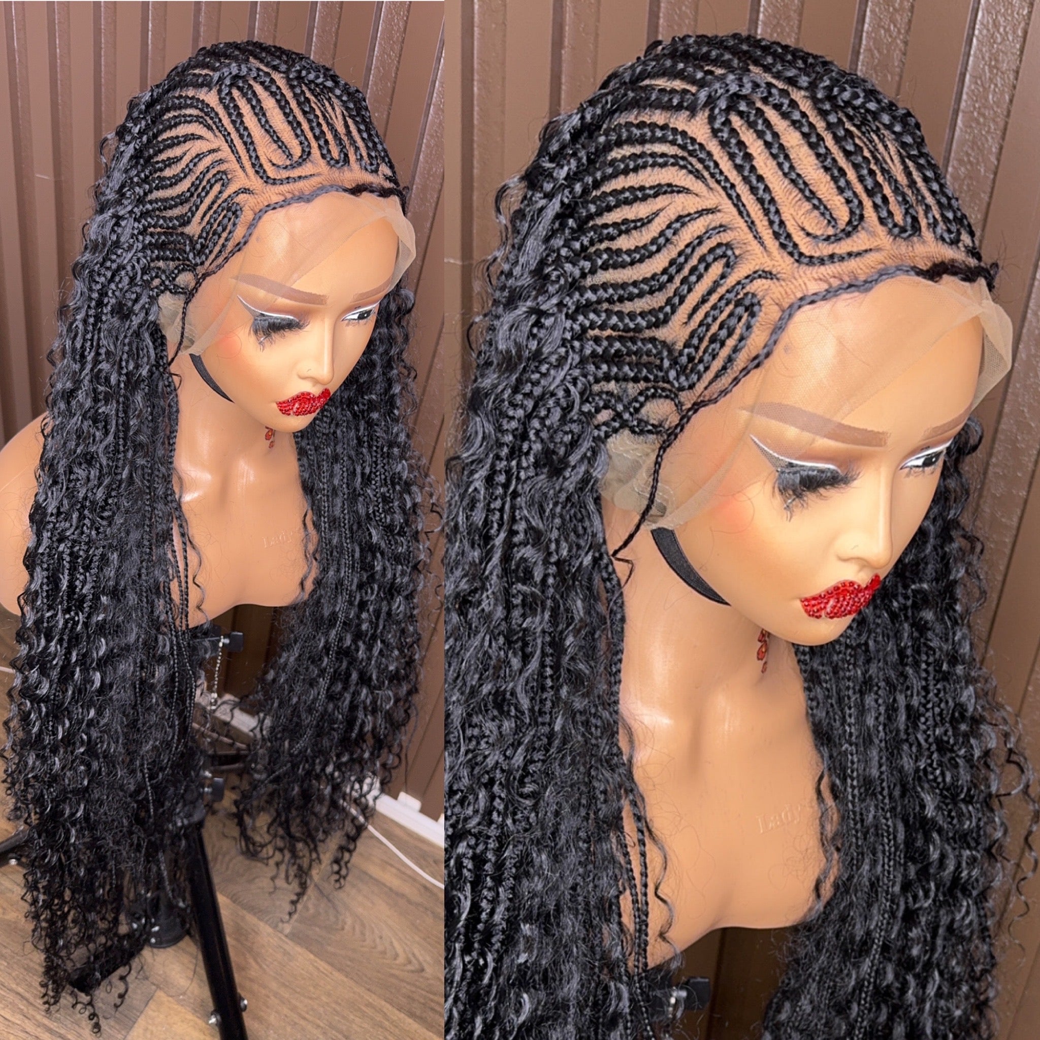 French braided boho braided wig