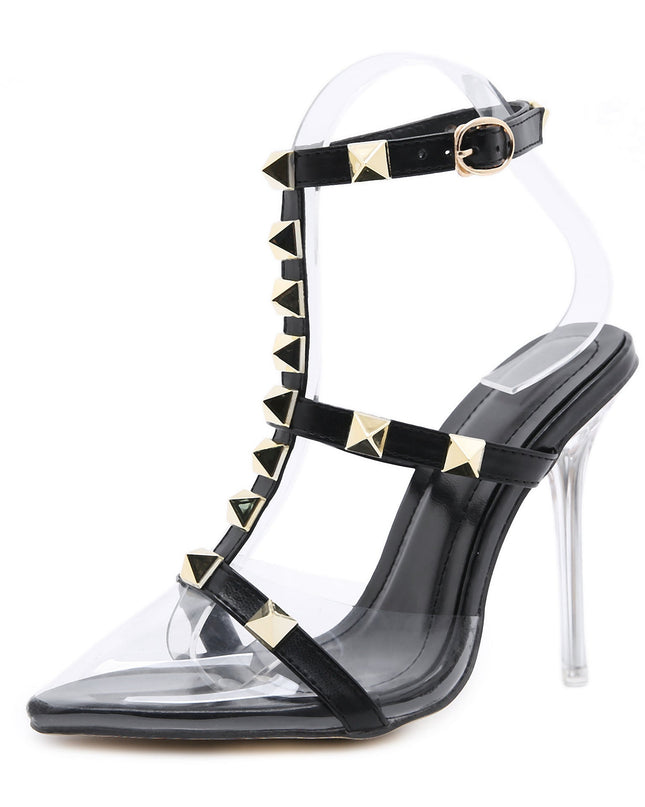 Transparent Super High Heel Pointed Back High Heels