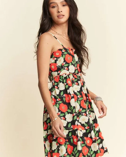DAVI & DANI Floral Mini Dress: Cutout Back Summer Style at Pretty Melanin Boutique