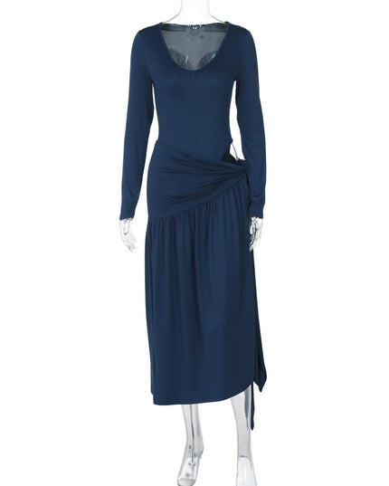 Women's Fashion Sexy Long-sleeved Jumpsuit Lace-up Dress