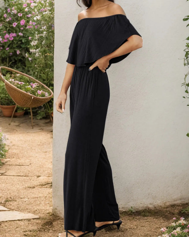 Off-Shoulder Wide Leg Jumpsuit