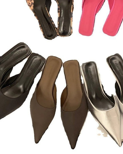 Women's Low Heel Square Toe Back Empty Shaped Sandals