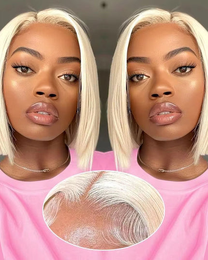 613 Lace Front Bob Wig (Platinum Blonde) Icy Cutie