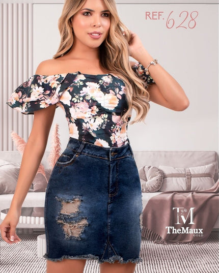 628 100% Authentic Colombian Push Up Skirt
