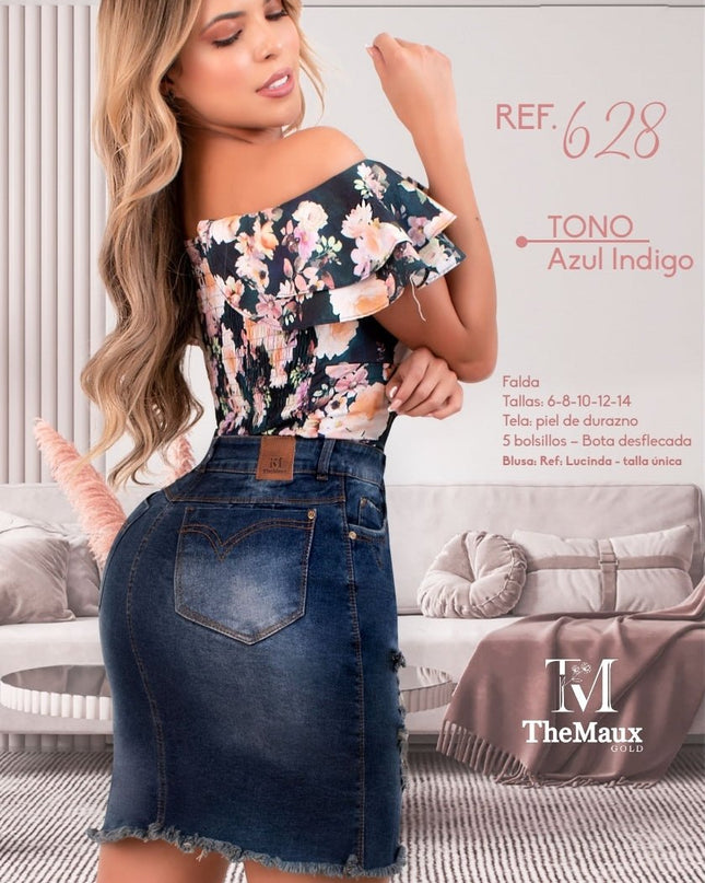628 100% Authentic Colombian Push Up Skirt