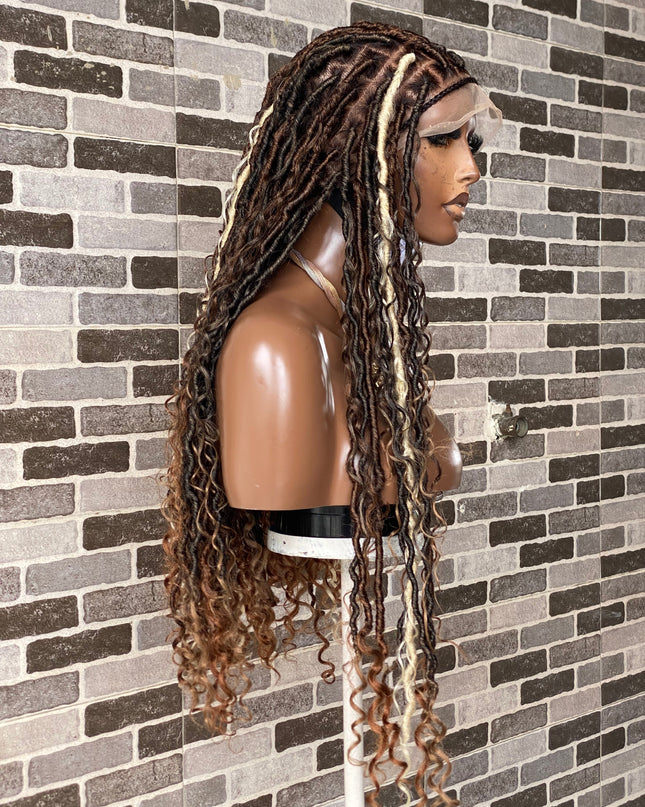 Soft Locs Wig Glueless Bohemian Full Lace Faux Locs Africa Queen